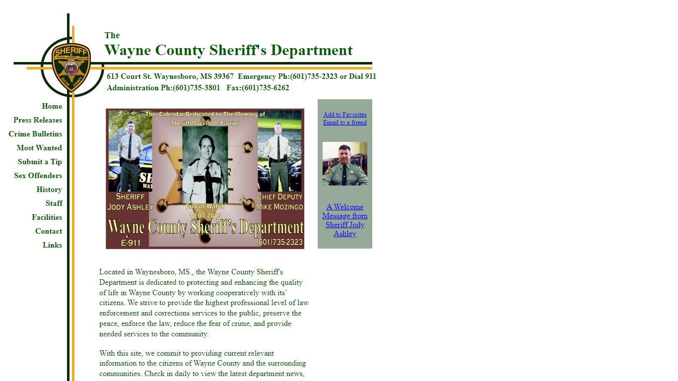 Wayne County Sheriff Department :: Waynesboro, MS